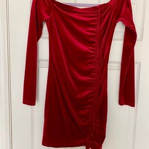 Wine red sexy dress